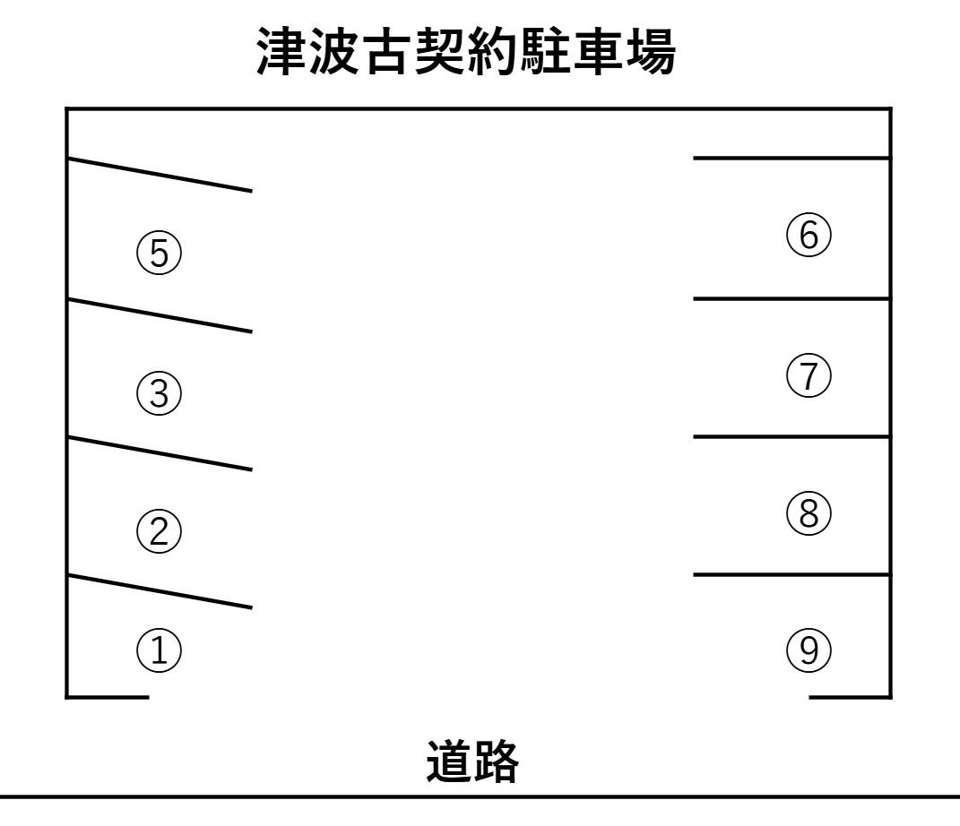 津波古契約駐車場の駐車配置図