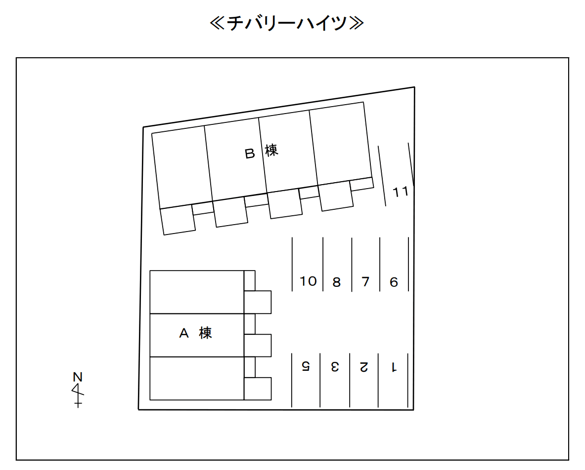 チバリーハイツＡの駐車配置図