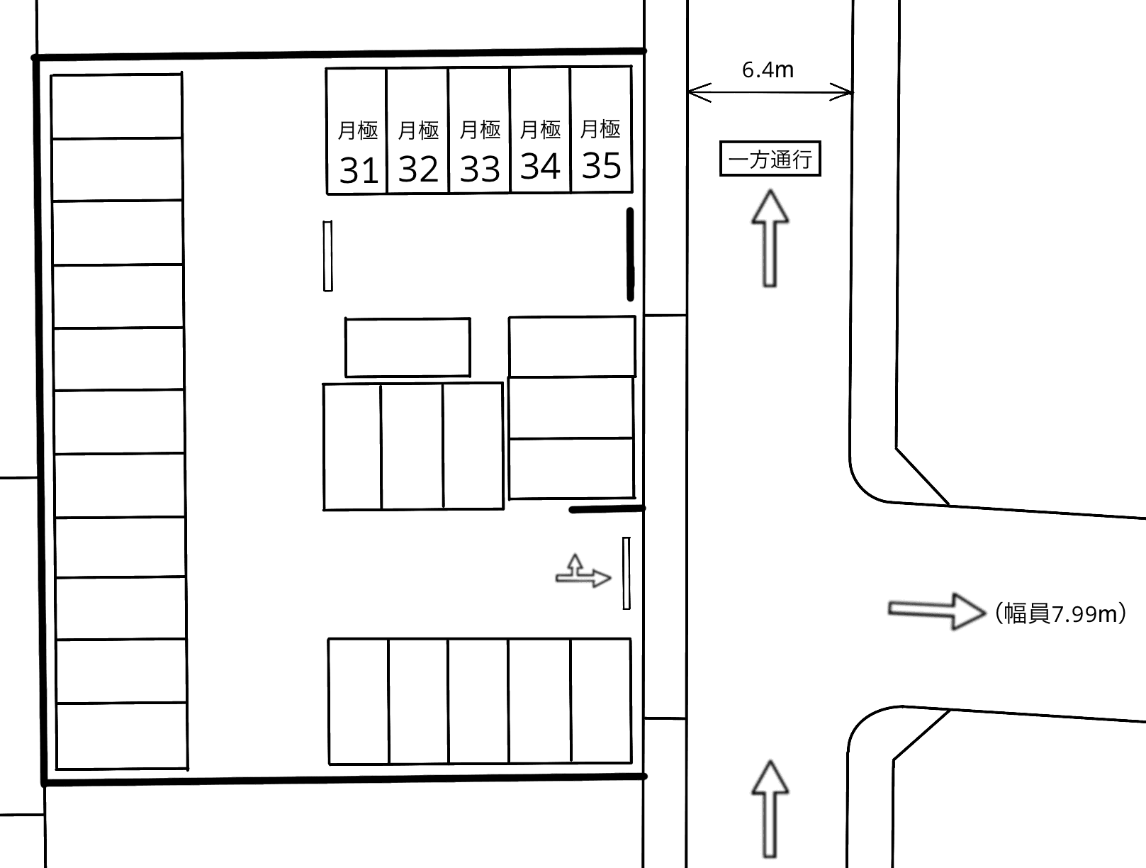 名駅南４丁目第６の駐車配置図