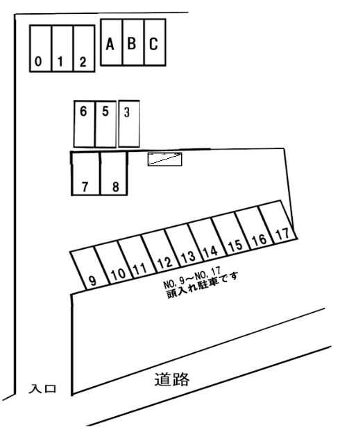 藤代第２駐車場の駐車配置図