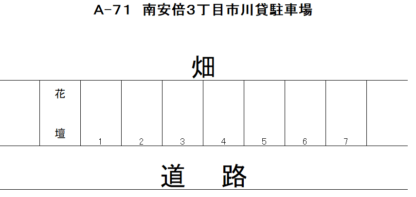 A-71 南安倍3丁目 市川貸駐車場の駐車配置図