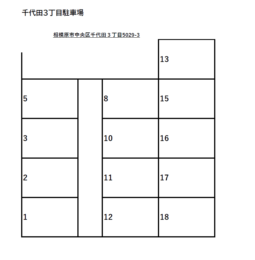 千代田３丁目駐車場の駐車配置図