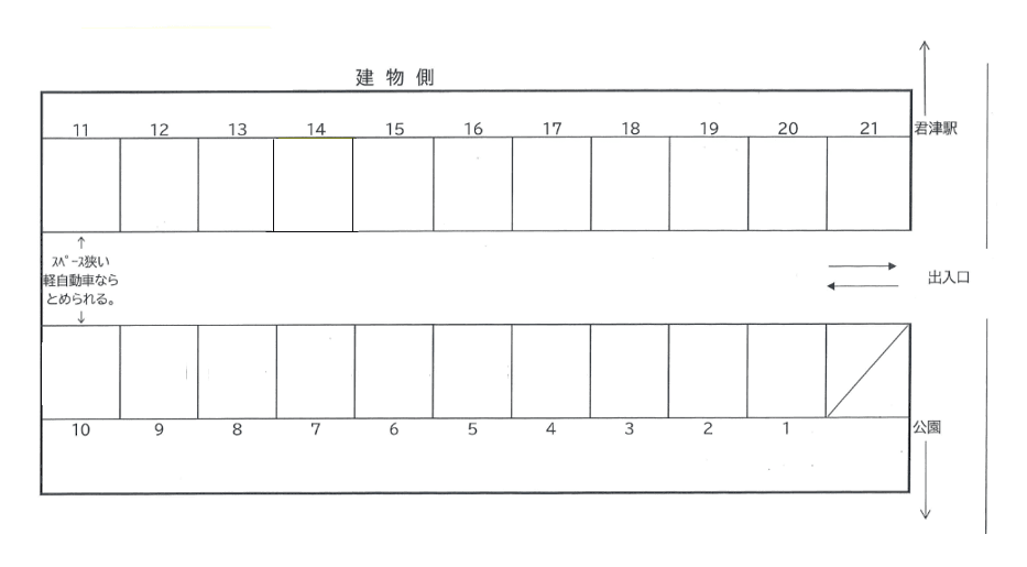 藤沢興業第一駐車場の駐車配置図