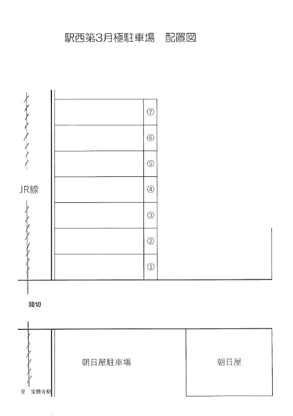 駅西第３月極駐車場の駐車配置図