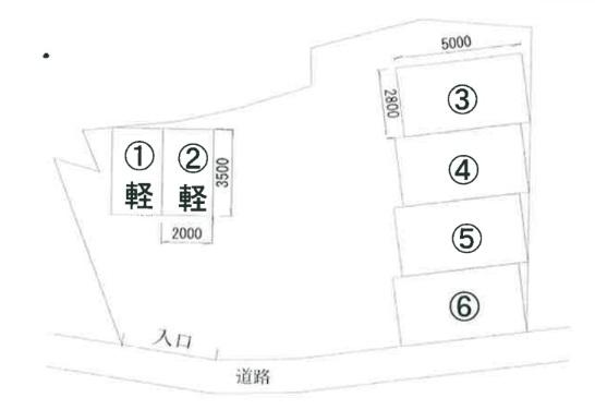 真名瀬駐車場の駐車配置図