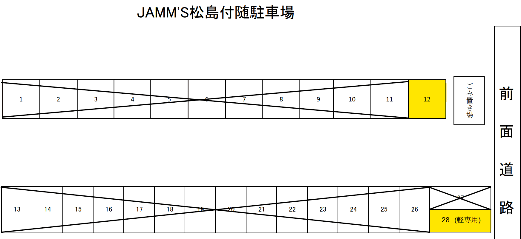 ＪＡＭＭ‘Ｓ松島の駐車配置図