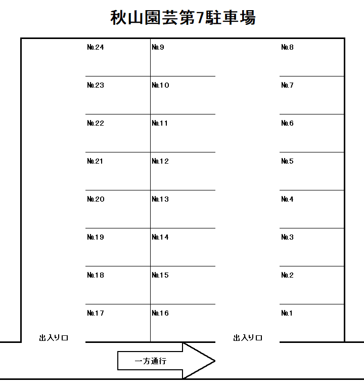 秋山園芸第七駐車場の駐車配置図
