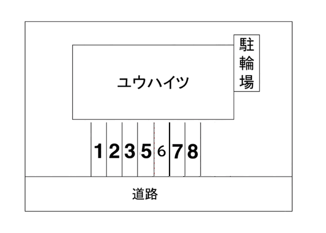 宇多野ユウハイツの駐車配置図
