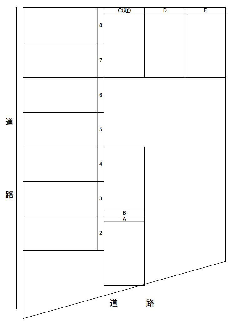 KJパーキングの駐車配置図