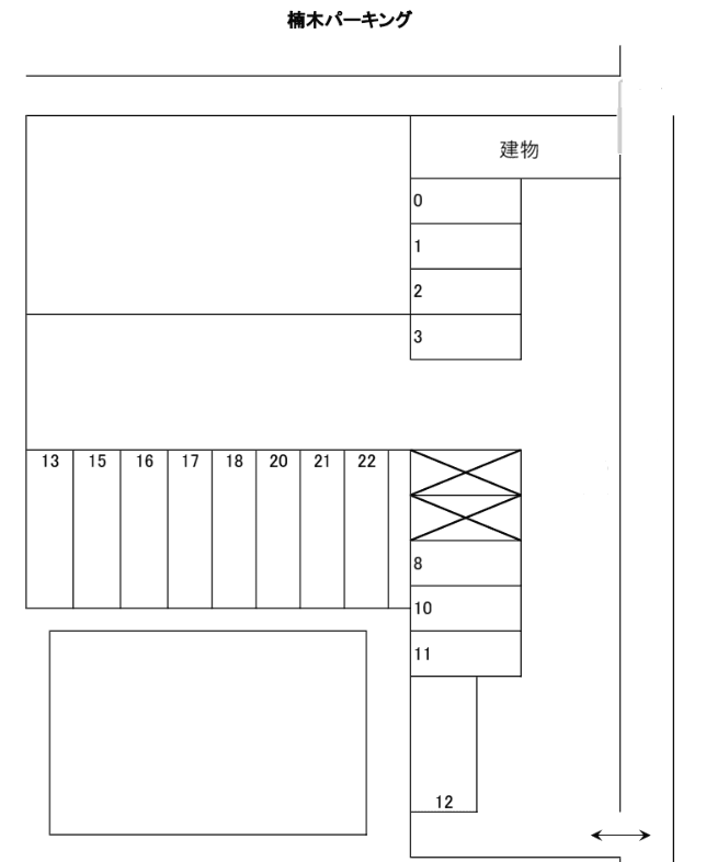 楠木パーキングの駐車配置図