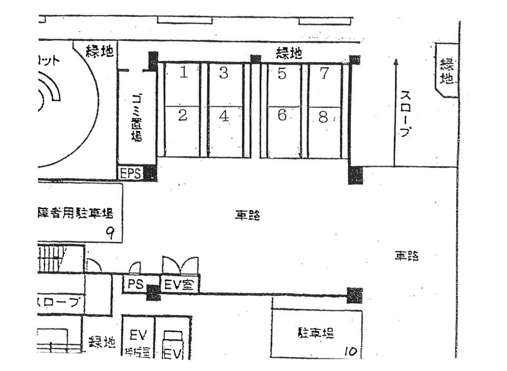 リビオンパレス駐車場の駐車配置図