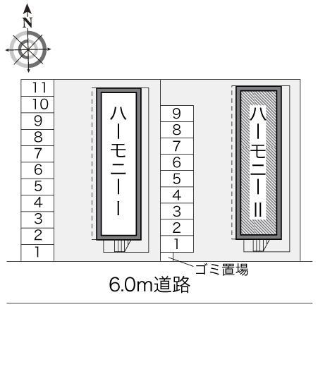 ハーモニーⅡ(16996)の駐車配置図