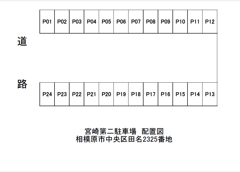 宮﨑第２駐車場の駐車配置図