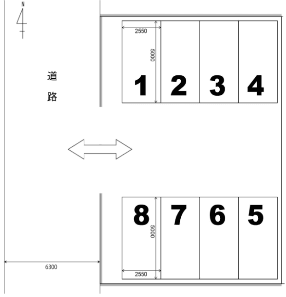 千成モータープールの駐車配置図