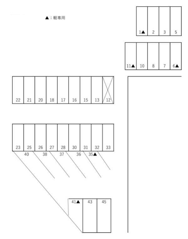 渡辺ガレージの駐車配置図