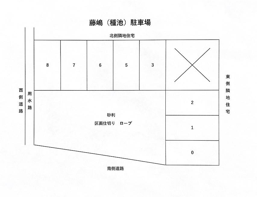 藤嶋（種池）駐車場の駐車配置図