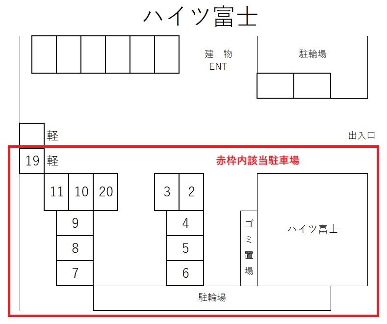 ハイツ富士駐車場の駐車配置図