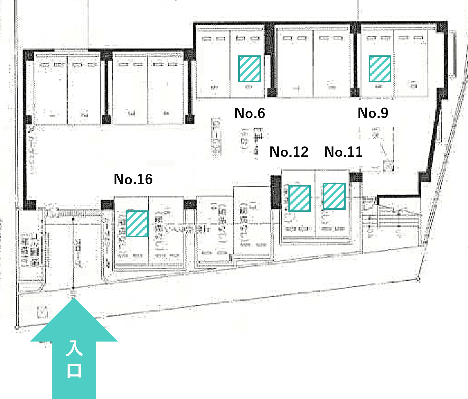 磯子区森２丁目駐車場の駐車配置図