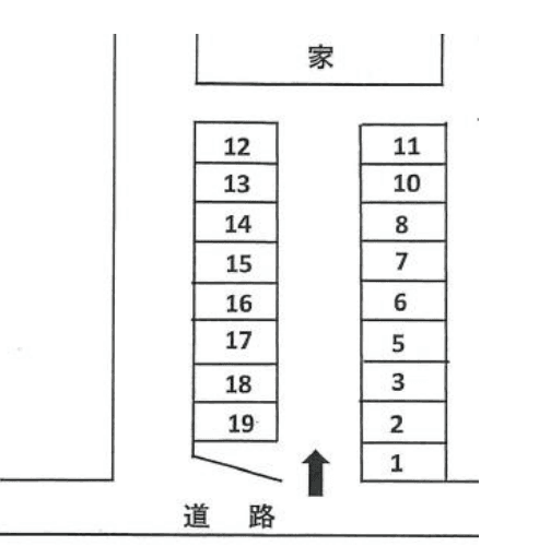 第5秋元駐車場の駐車配置図