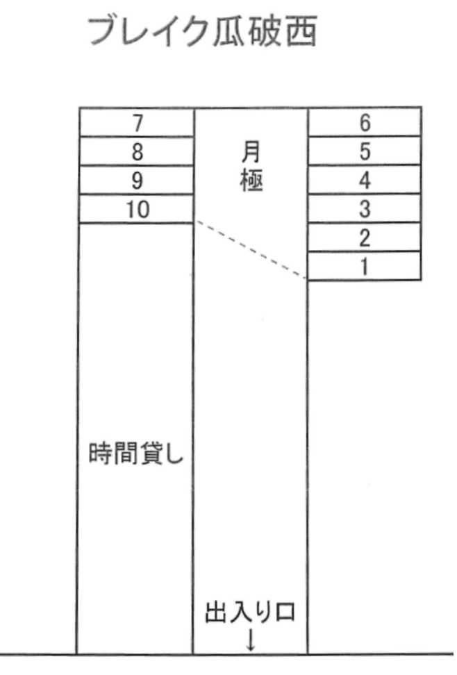 クレスト瓜破の駐車配置図
