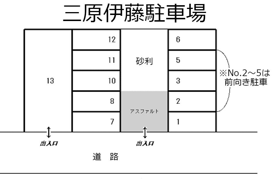 三原伊藤駐車場の駐車配置図