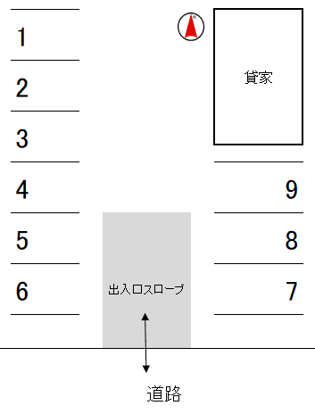 コーポ・アプリコット第二有料駐車場の駐車配置図