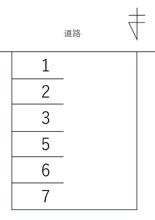 077六番２丁目の駐車配置図