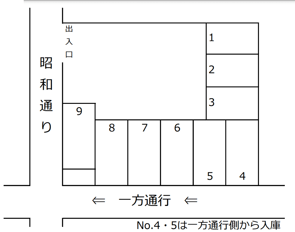 一番町パーキングの駐車配置図