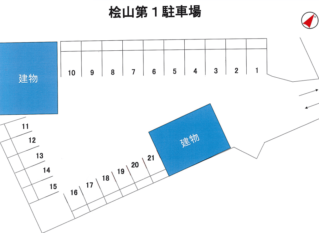 桧山第1駐車場の駐車配置図