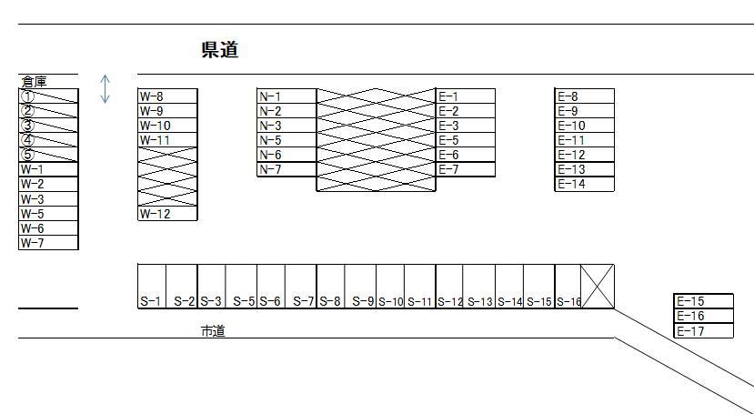 ㈱マルタツ馴馬パーキングの駐車配置図
