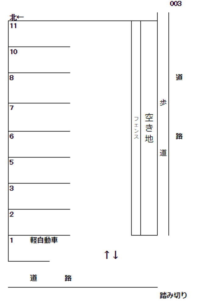 岩倉－3の駐車配置図