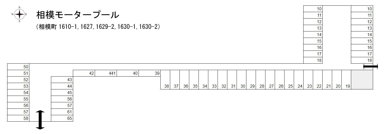 相模モータープールの駐車配置図