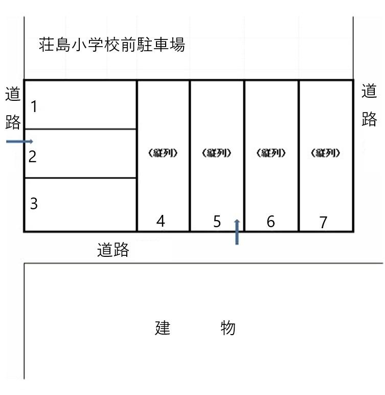 荘島小学校前駐車場の駐車配置図