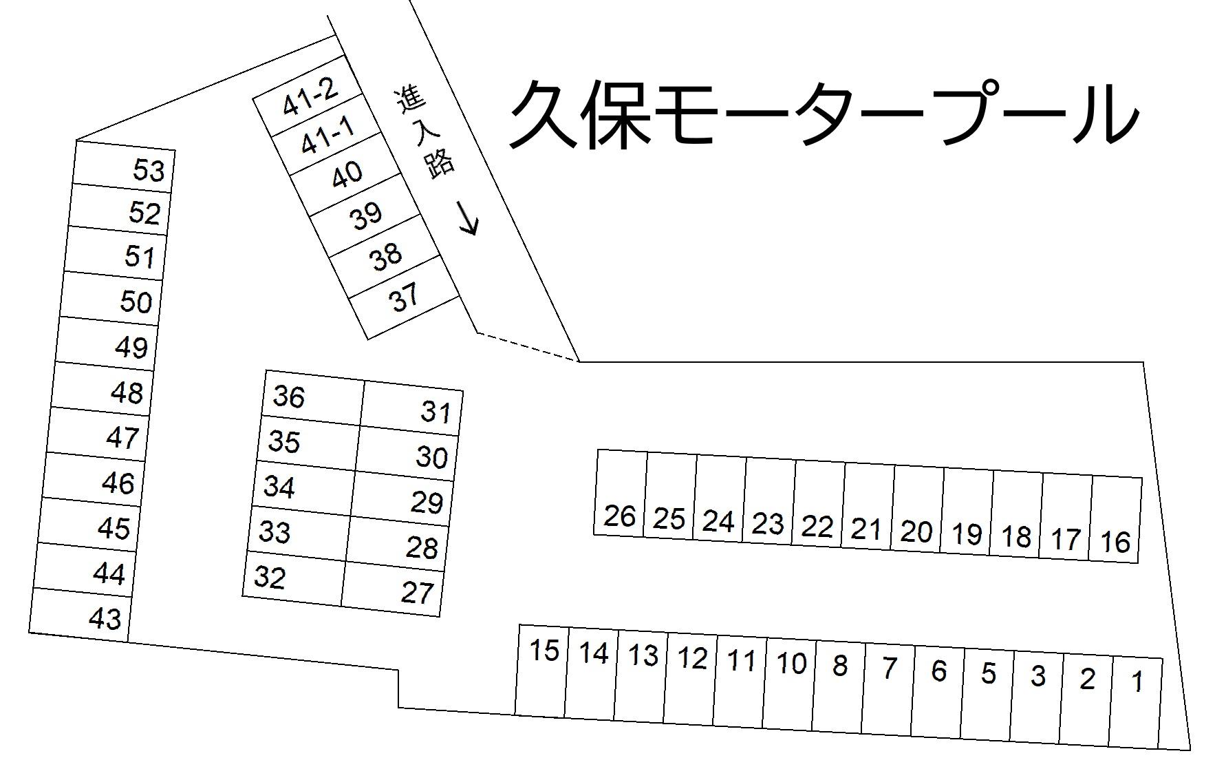 久保モータープールの駐車配置図