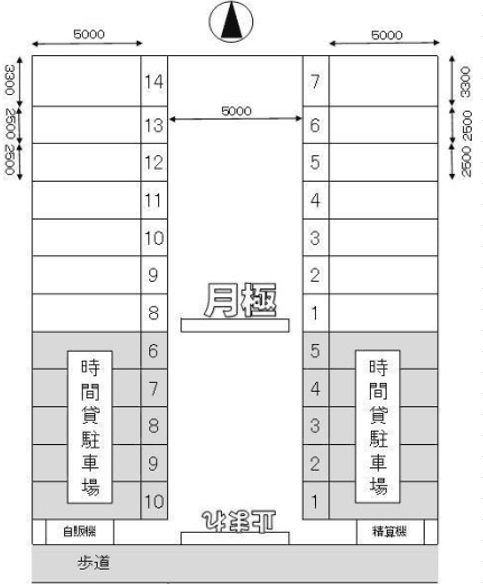 IM第6モータープールの駐車配置図
