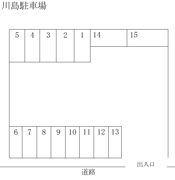 川島駐車場の駐車配置図
