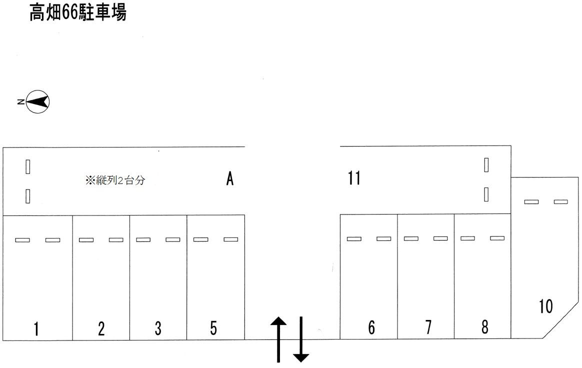 高畑66 駐車場の駐車配置図