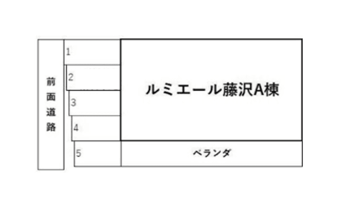 ルミエール藤沢A棟駐車場の駐車配置図
