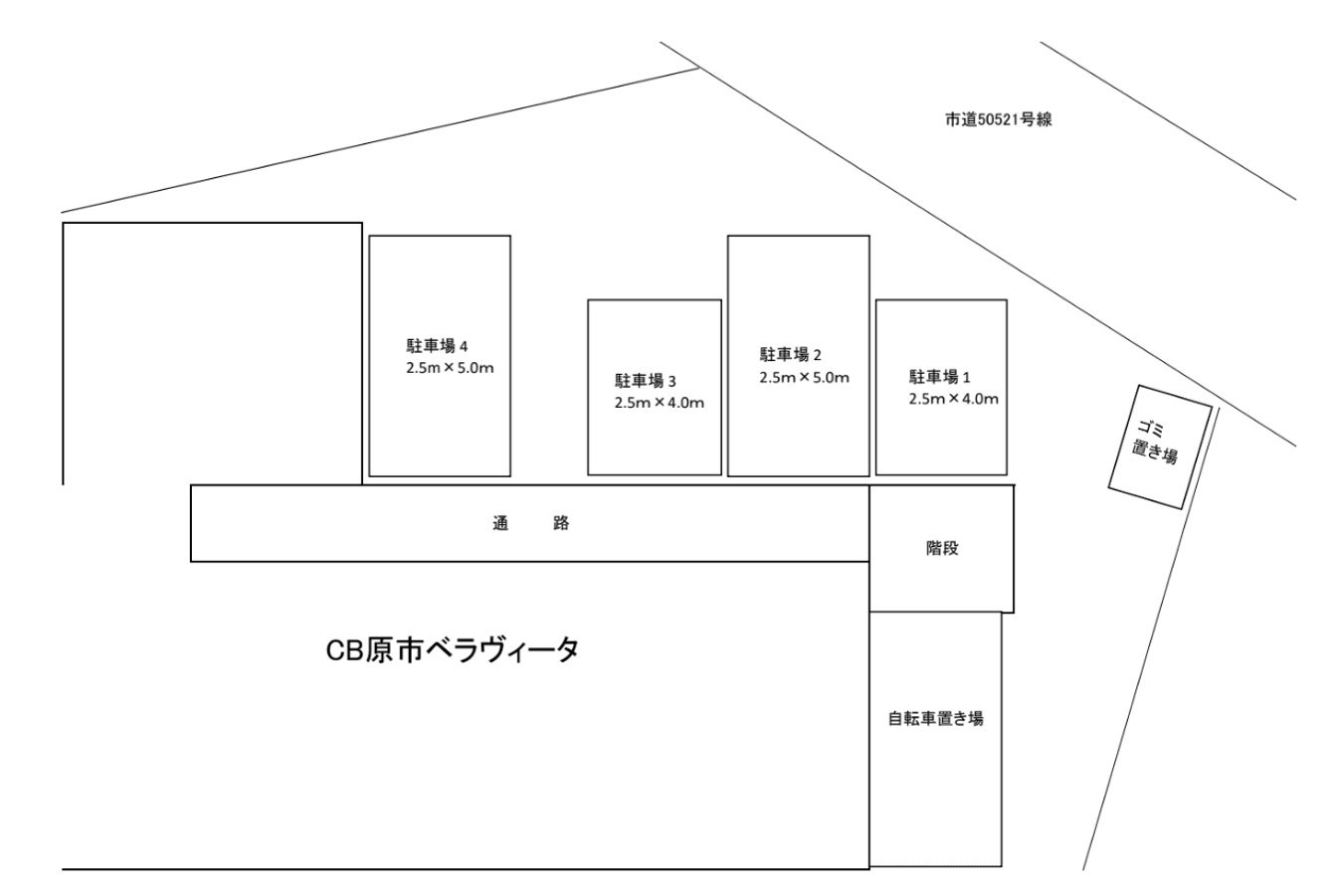 CB原市ﾍﾞﾗｳﾞｨｰﾀの駐車配置図