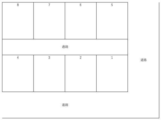 金丸駐車場の駐車配置図