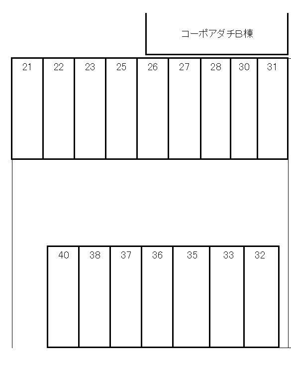 アダチ第二パーキングの駐車配置図