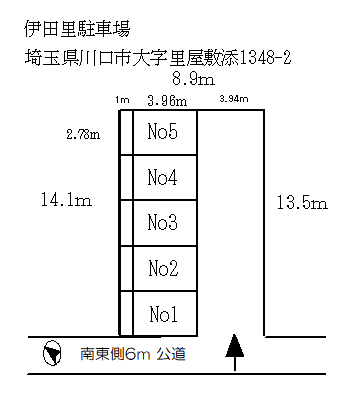 伊田里駐車場の駐車配置図