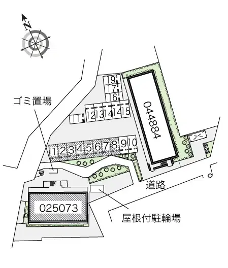 レイクバレーⅡ(25073)　敷地外駐車場の駐車配置図