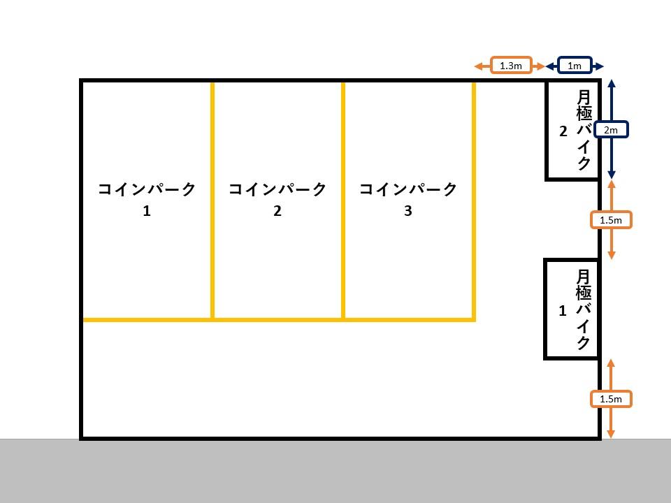 蕨中央５丁目バイク２駐輪場の駐車配置図