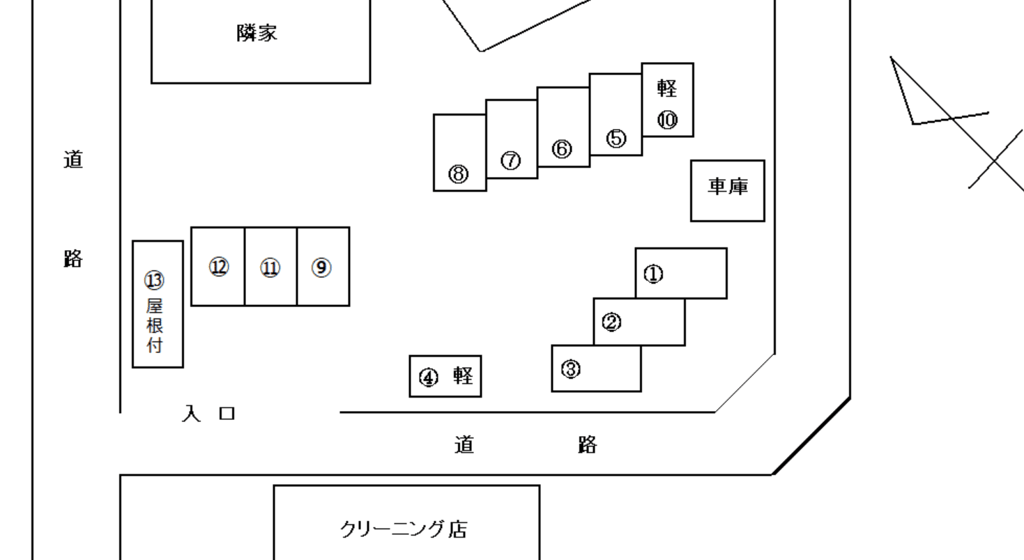 小金丸第1駐車場の駐車配置図