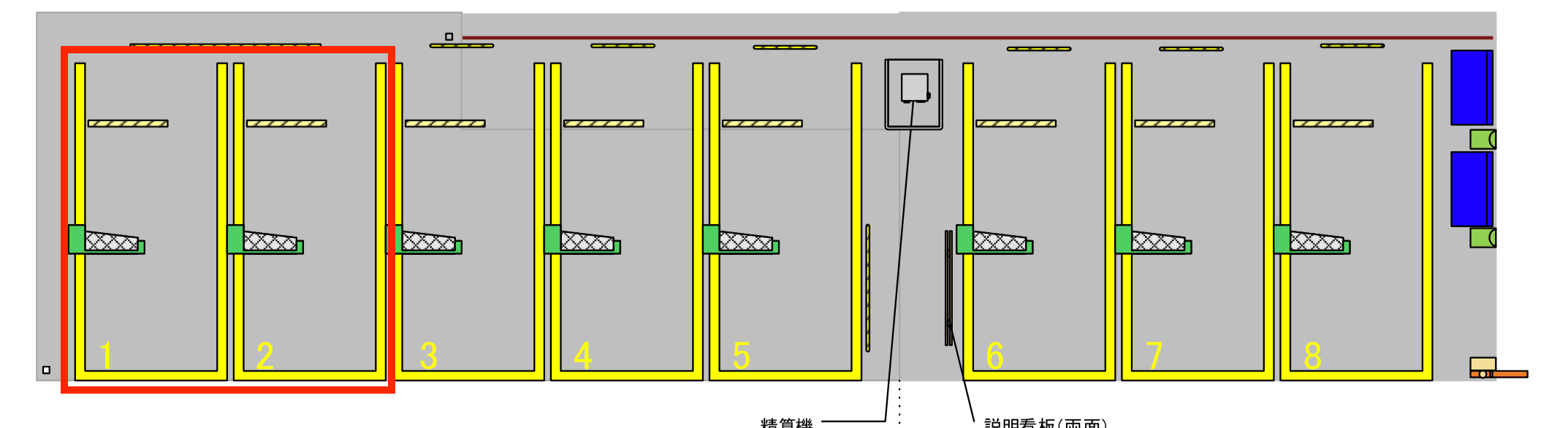 ニチエーパーク北乗物町の駐車配置図