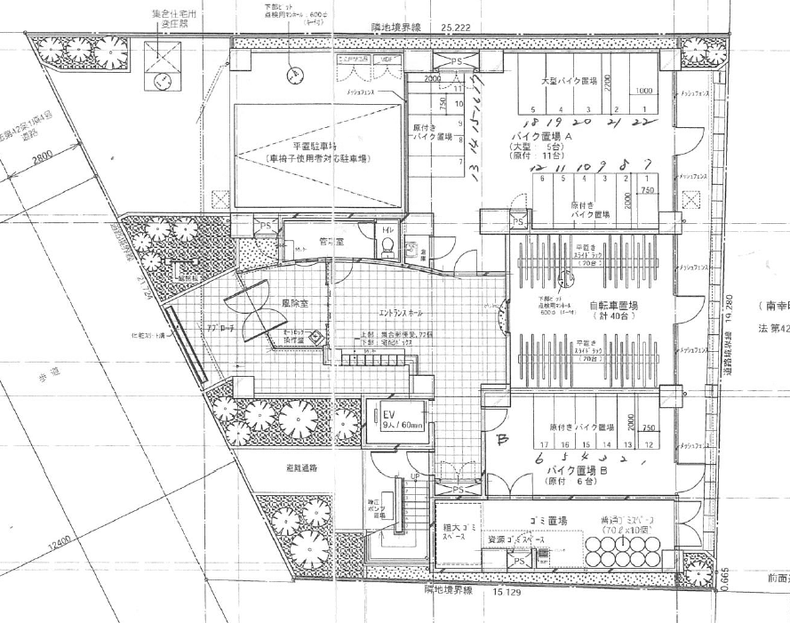 スカイコート川崎西口の駐車配置図