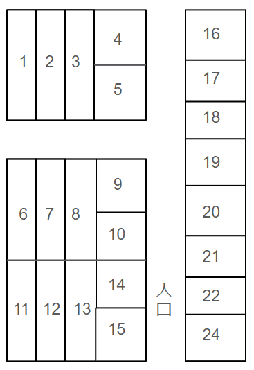 福田1375番地 月極駐車場の駐車配置図