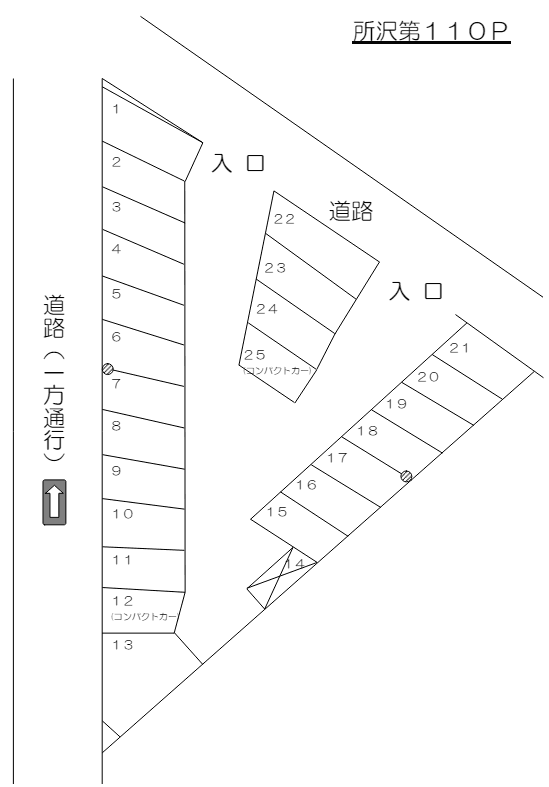 所沢第１１０Ｐの駐車配置図