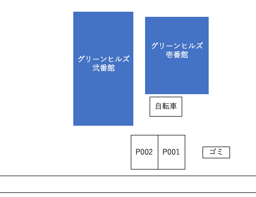 グリーンヒルズ壱番館駐車場の駐車配置図